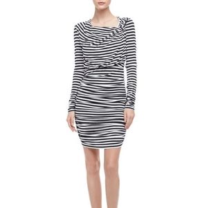 Rebecca Minkoff Lori Ruched Striped Jersey Dress S